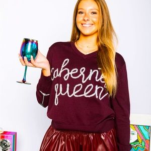 Queen Of Sparkles Cabernet Queen Sweater